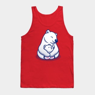 Cute Polar Bear Mom Hugging Baby Polar Tank Top